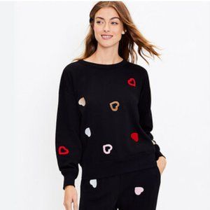 LOFT Lou & Grey Heart Cozy Cotton Terry Sweatshirt